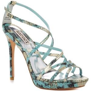 Badgley Mischka Adonis Snake Strappy Heel 7.5 New